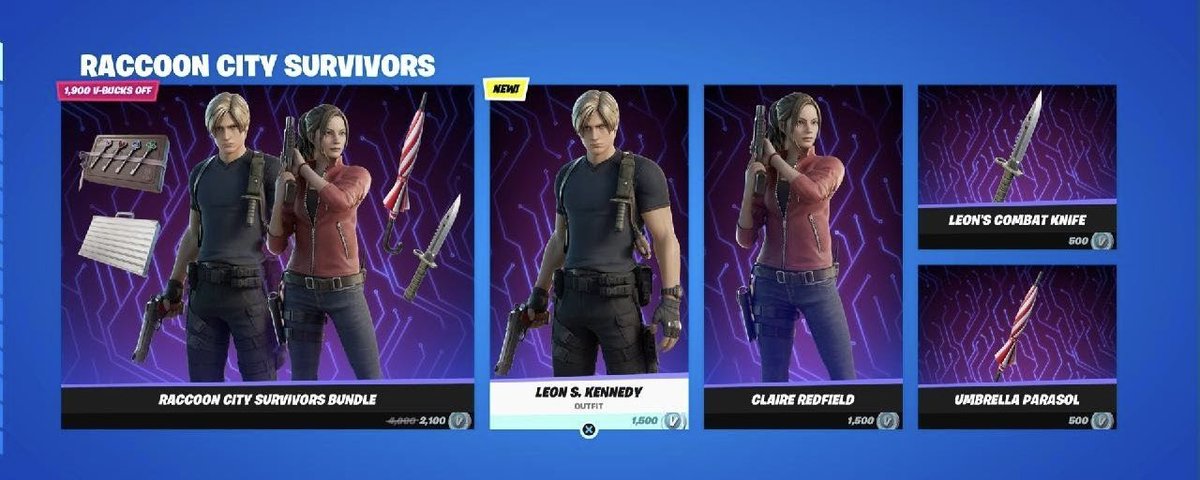 REBiohazardNews's tweet photo. How will this affect the pricing of old returning items? Will they keep the same prices, or reduce them to account for the increase in V-Bucks prices?

If the old Resident Evil skins return on March 19 or later, would we end up paying more for them? https://t.co/YSpzWNmZju