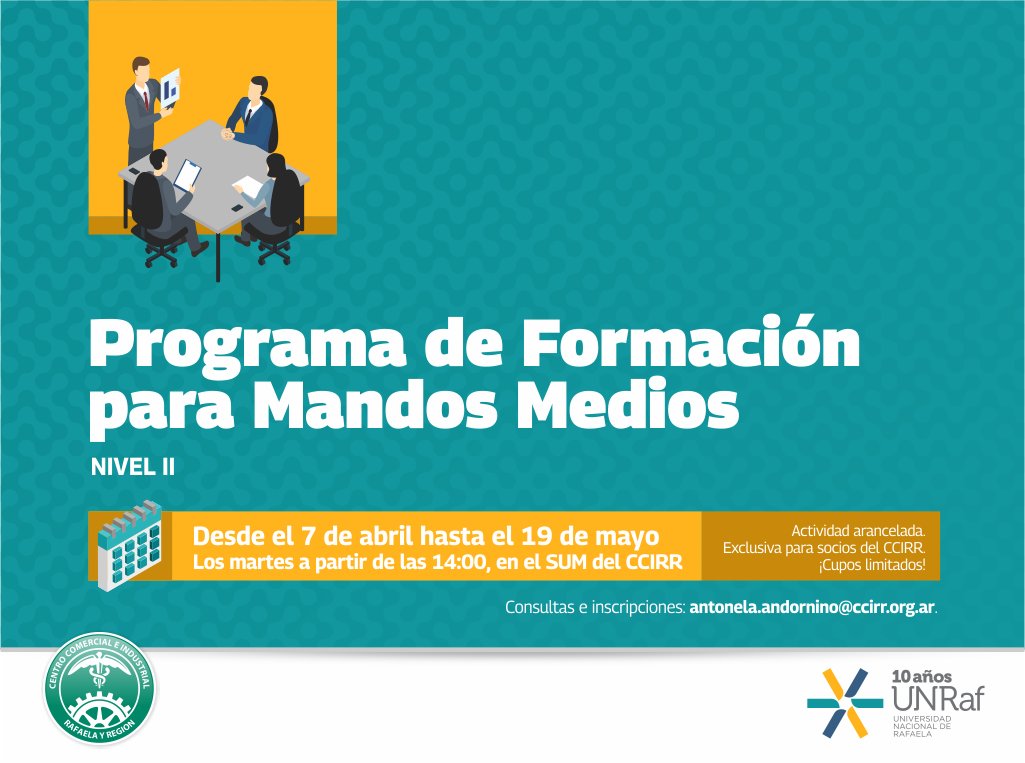#Institucionales Programa de Formación para Mandos Medios: Nivel II 👉 ccirr.org.ar/novedades/3006…