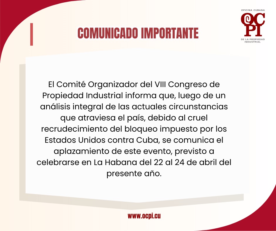Oficina Cubana de la Propiedad Industrial (@cubanaoficina) on Twitter photo 