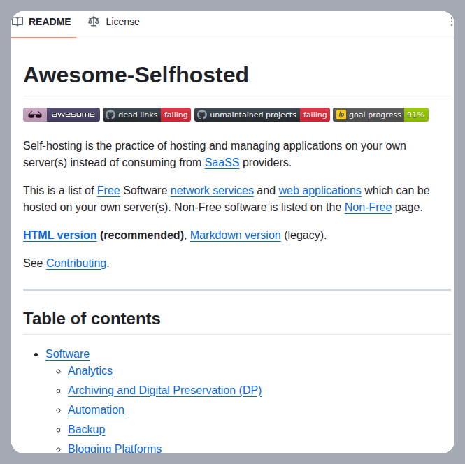 Directory of software for servers

github.com/awesome-selfho…