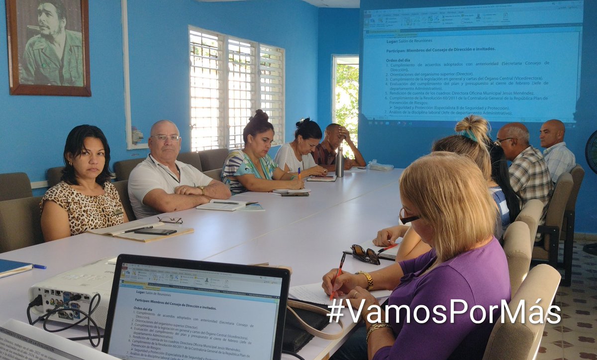 Las_Tunas_ONEI's tweet photo. Realiza la #ONEILasTunas Consejo de Dirección correspondiente al mes de Marzo. Entre los principales puntos tratados:
- Evaluación del plan y presupuesto al cierre de febrero.
- Cumplimiento de la Resolución 60/2011: Seguridad y Protección.
- Análisis de la disciplina laboral. https://t.co/LxhnJ0eLXe