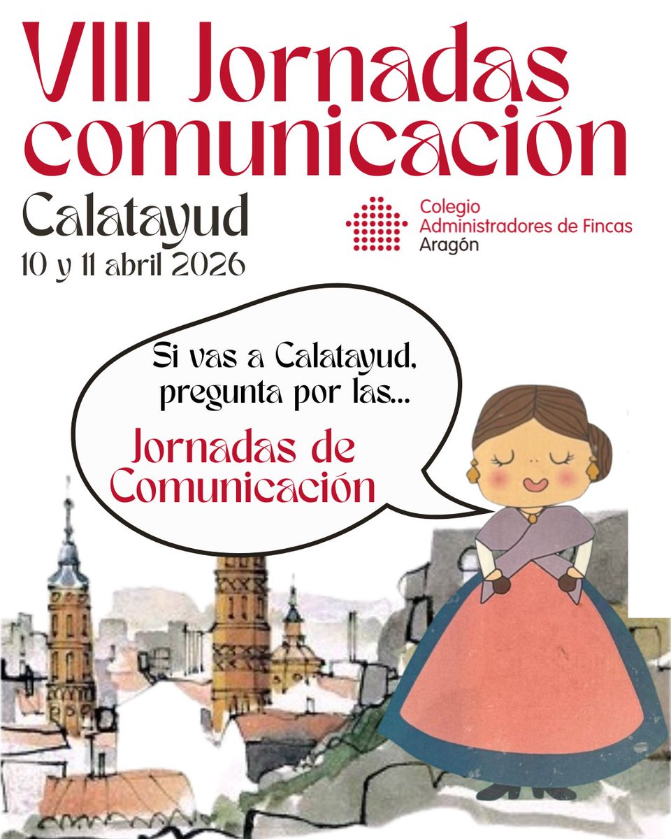 cafaragon's tweet photo. 📢Ya hemos abierto inscripciones para nuestras VIII Jornadas de Comunicación, #comunicando_nos.
¡Si eres responsable de #comunicación de tu Colegio no te las puedes perder!
Os esperamos en Calatayud.
Inscripciones: https://t.co/dZ6lidPEDV https://t.co/w5QQHm17fk