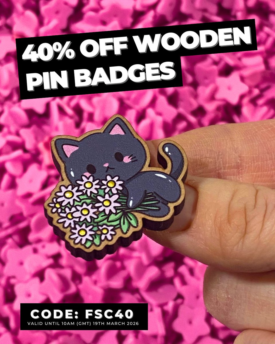 ZapCreatives's tweet image. Get 40% OFF Wooden Pin Badges!
Use code: FSC40 at checkout! 🛒
*Offer valid until 10am (GMT) 19th March 2026!

Click here to enjoy this offer &amp;gt;&amp;gt; tinyurl.com/2s49ab43

#pins #wooden #merch #discount #pinbadge #eco #artist #custom #printing #smallbusiness #pin #wood #offer