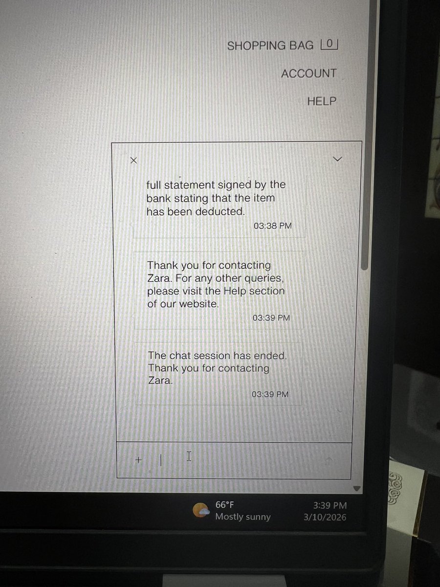productpharaoh's tweet photo. @ZARA_Care I requested a manager and they ended the conversation ! https://t.co/I1r9ECjZwn