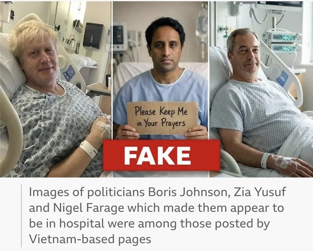docrussjackson's tweet photo. Overseas "content farms" are using AI to create social media posts about UK politics.
Meta removed several Vietnam-based pages from Facebook after a BBC Wales investigation found they were spreading fake news.
The warning, from Prof Martin Innes of Cardiff University, comes as the Electoral Commission is developing software to spot and combat deepfakes ahead of the Welsh and Scottish parliaments' elections in May.
https://t.co/gZxaKnnDPT