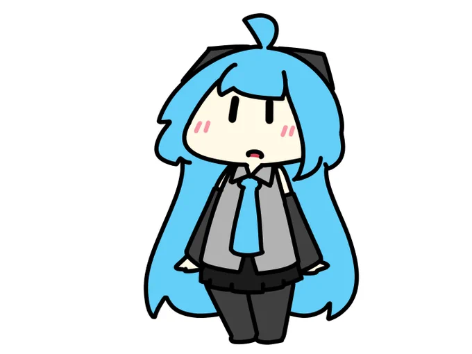 #1日1絵チャレンジ いつもよりftmm太めなミクさん