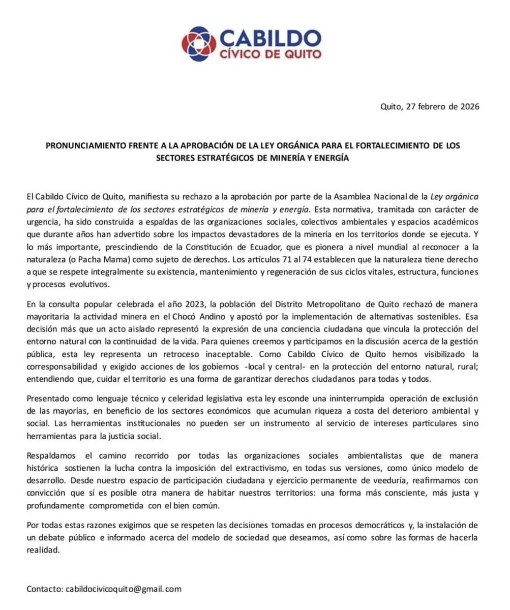 Cabildo Cívico de Quito tweet media