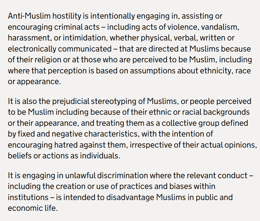 BasilTheGreat's tweet photo. 🚨UK GOVERNMENT LAUNCHES ISLAMOPHOBIA POLICY

It's been coming for a while, they've officially dubbed it 'Anti-Muslim Hatred' but it's basically the same thing

In just the initial document
Racism appears 3 times
Racial appears 7 times
Race appears 10 times

They make it very clear that anyone criticising Islam online if its directed at someone could face prosecution because of how open to interpretation harassment and hate based laws are

We have no freedom of speech in Britain
We are living in tyranny
And now we can be prosecuted for being outraged at Muslims and their behaviour