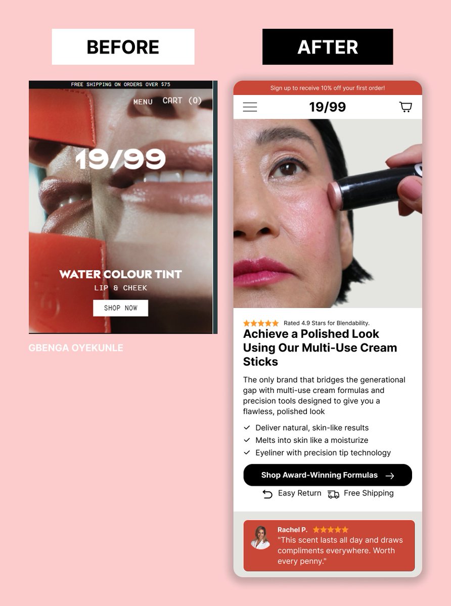 oyega001's tweet image. The result? Every element guides visitors toward "Frictionless Checkout" without distraction. Clean, focused, conversion-ready.
#ProductDesigner #Needed #UIUX #Figma #Remote #CEOs #CRO #Hiring #Ecommerce #ProductDesign #Founders #SaaS #ConversionDesign #Looking