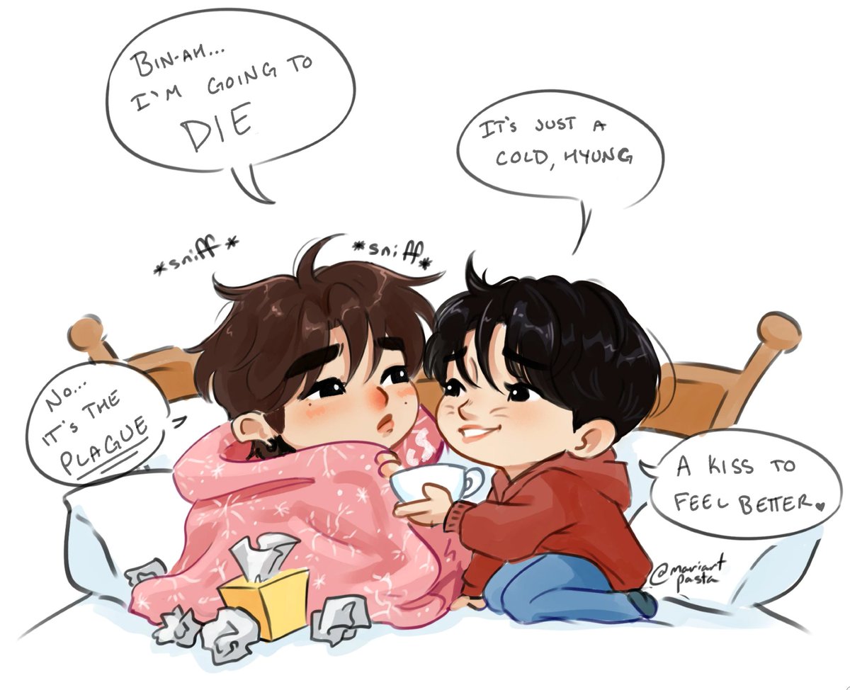 mariartpasta's tweet photo. nothing worse than a sick boyfriend

#빈늘 #binhao https://t.co/tJF98kDnh9