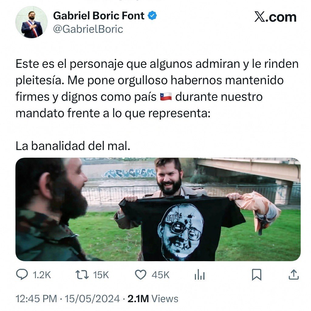 No puedo estar más de acuerdo con el P
Me siento orgulloso de decirle #ChaoCTM 
#boricestamoscontigo #ArbolitosyLPQLP 🌳
<a href="/Meruanista/">Meruanista</a> <a href="/GabrielBoric/">Gabriel Boric Font</a> #Jaimeguzman