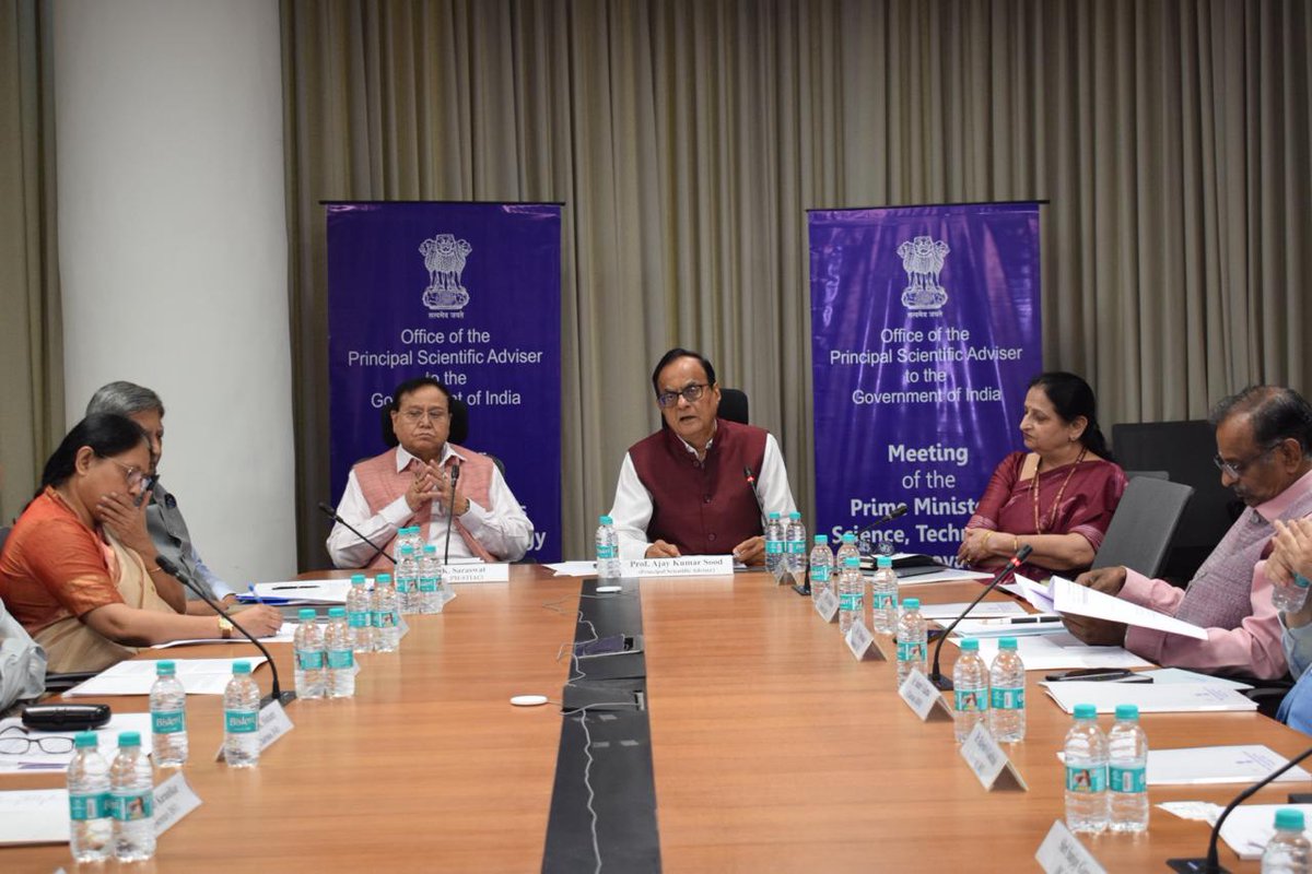 PrinSciAdvOff's tweet photo. The 29th Meeting of the Prime Minister’s Science, Technology & Innovation Advisory Council (#PMSTIAC) was held on 10 March 2026. The meeting chaired by @AjaySoodIISc , Principal Scientific Adviser to the Government of India, discussed the National Mission on Advanced Manufacturing Systems in India.

In his opening address, Prof. Sood emphasised the need to indigenise, strengthen, and enhance the globally driven advanced manufacturing system in India. It is imperative to be globally competitive and driven in the face of changing geopolitical times. He highlighted the need to transition from being an importer to a designer, developer, and producer of such systems.

Presentations were made on various themes including ‘CNC Machine Tool Control Systems, Aggregates, Advanced/Special Purpose Machines, Testing and Metrology’, ‘Industrial Robotics and Automation,’ and ‘Advanced Manufacturing (3D & 4D printing)’ by experts.

In his concluding remarks, Prof. Sood observed that India already possesses significant technological capabilities across institutions, industry and strategic sectors, but these remain fragmented and insufficiently integrated. He stated the need to consolidate these strengths into a coherent national mission on Advanced Manufacturing Systems, to be led by Ministry of Heavy Industries and coordinated participation from relevant departments. As a way forward, he suggested that within the next three months, stakeholders may jointly prepare a practical action plan outlining the scope, priorities, institutional architecture and funding requirements of the proposed mission.

The meeting was joined by Dr Parvinder Maini, Scientific Secretary, OPSA; @SecretaryMEITY, @GoI_MeitY; @karandi65, Secretary, @IndiaDST; @DrNKalaiselvi, Director General, @CSIR_IND; Dr Ajay K. Mohanty, Secretary, @DAEIndia; Shri Samir V. Kamat, Chairman, @DRDO_India; Dr. V. Narayanan, Secretary, Department of Space; Shri Sanjay Garg, Director General, @IndianStandards; @shivkuma_k, CEO, @ANRFIndia; and @vijaymittal4, Joint Secretary, @MHI_GoI.

Read the full press release here: https://t.co/XC04nk3uPO
