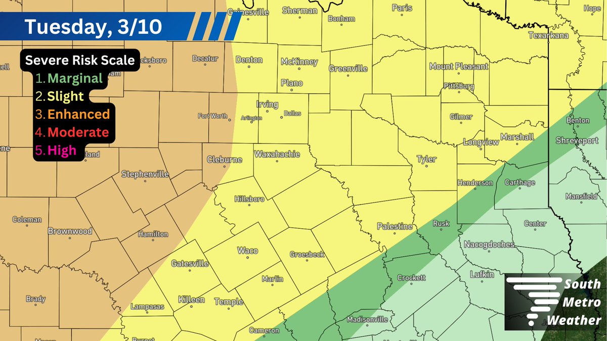 8:40 am, 3.10.26: Strong/severe storms will be possible over the next ...