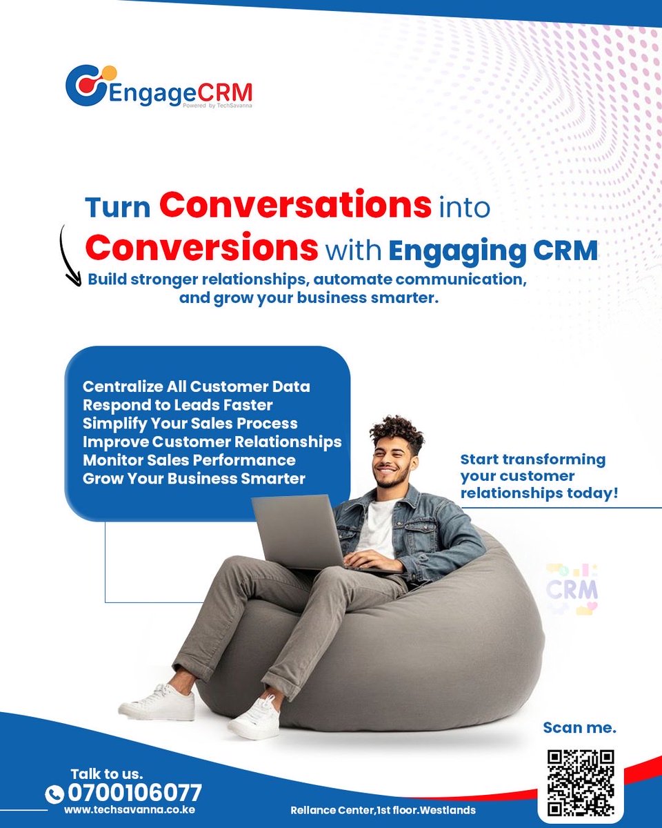 TechsavannaL's tweet photo. Turn every conversation into a conversion with EngageCRM. 🚀 Manage your leads, automate communication, and build stronger customer relationships—all from one powerful platform.
📞 0700106077 🌐 https://t.co/pcuCorHD0r

#tech #BusinessAutomation #nairobi #CRM https://t.co/09tld6mHIc