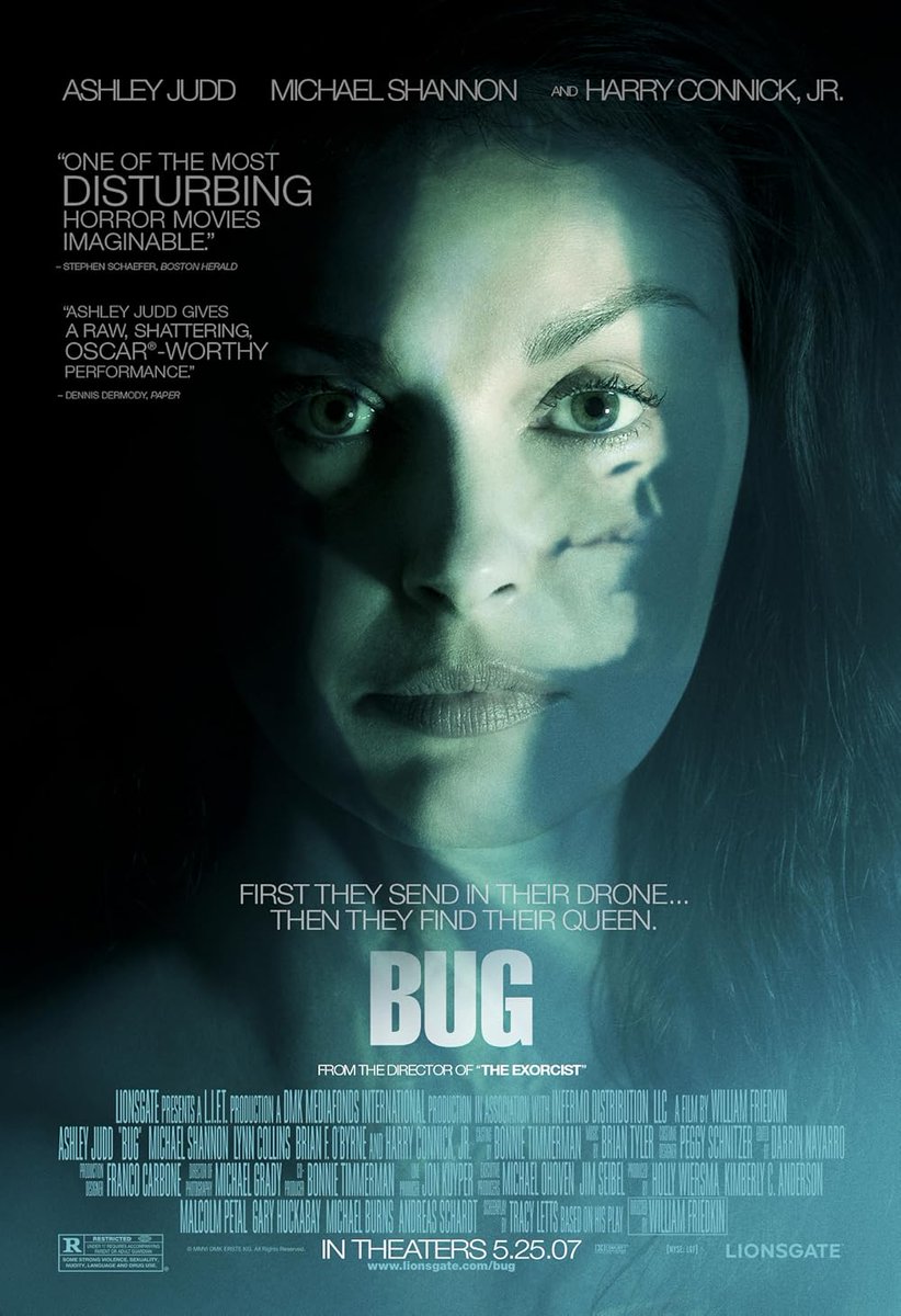 TallyMichelle4's tweet image. #Bug (2006)

An  unhinged war veteran holes up with a lonely woman in a spooky Oklahoma  motel room. The line between reality and delusion is blurred as they  discover a bug infestation.
#ObsessedMovies #FilmX