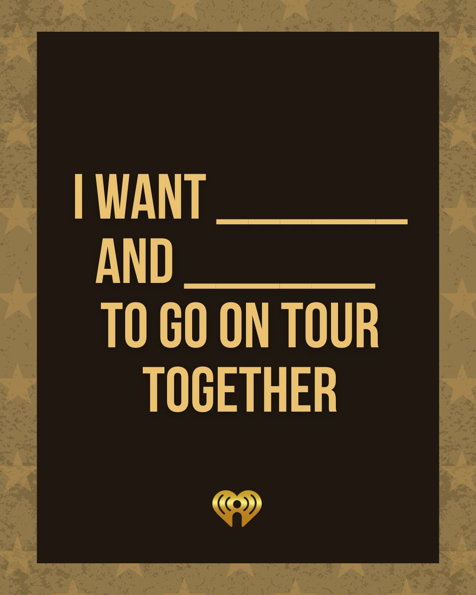 iHeartCountry's tweet photo. Speak those tours into existence!! What's your dream duo to see live? 👀

🎧: https://t.co/urbrbr4YHZ https://t.co/IV37BFFEf3