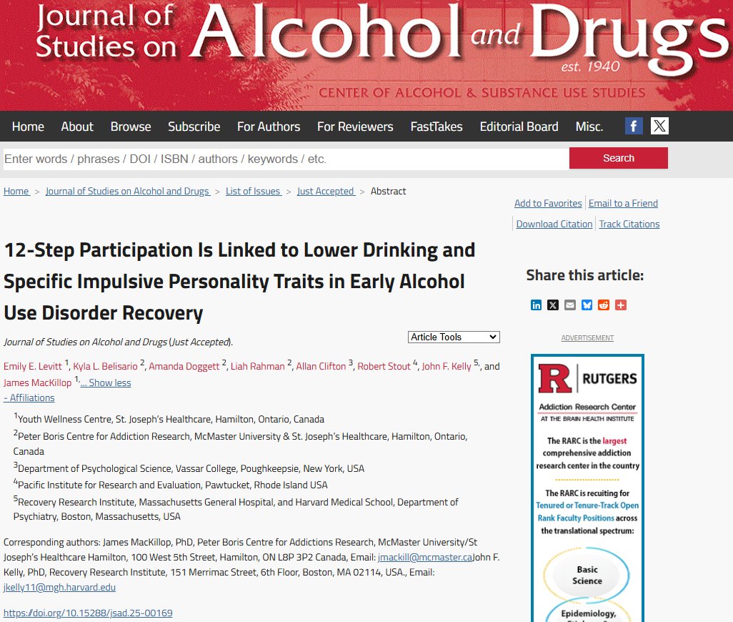 Journal of Studies on Alcohol and Drugs tweet media