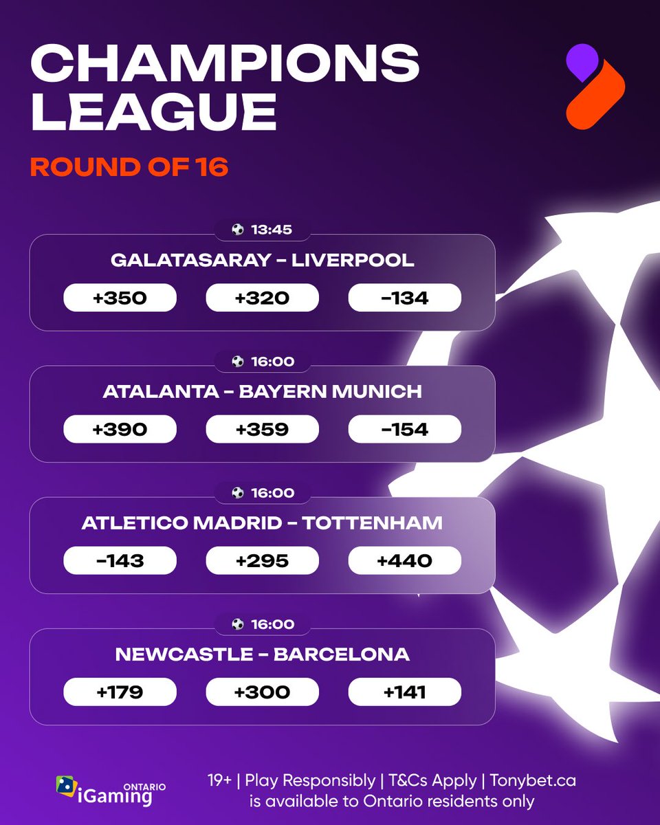 tonybet_ca's tweet photo. Champions League is back again ⭐

And we’ve boosted the odds for today’s fixtures 🙌

Сheck them out on our website and get your bets on 👀 https://t.co/EkfR4sT2ds