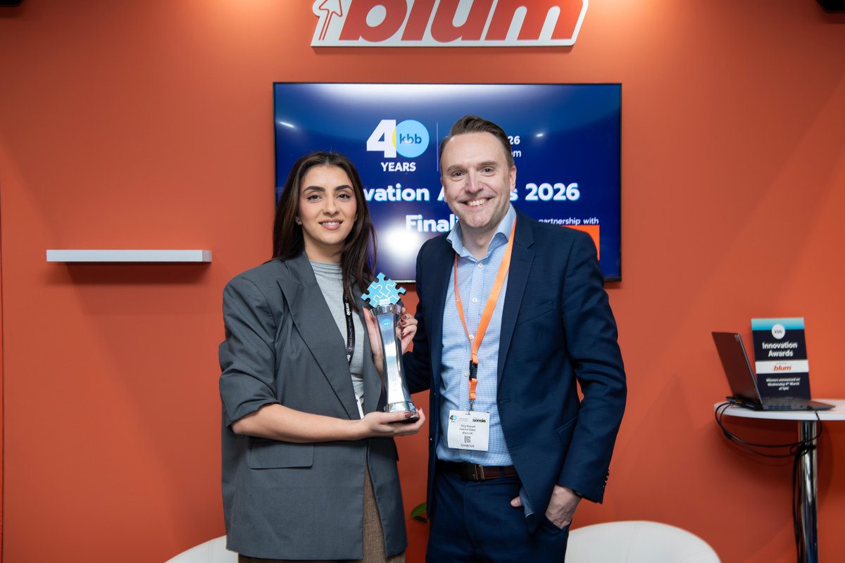 kbb_birmingham's tweet photo. 🏆 Meet the winners of the 2026 kbb Birmingham Innovation Awards.
✨ People’s Choice Award - @Sensio_Ltd
✨ Judge’s Choice Award - Flova UK
✨ Sustainability Award - @FinsaUK
#kbbBirmingham #InnovationAwards #KBBIndustry https://t.co/BRgCZTRM7G