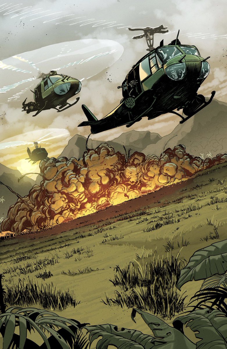 KenPerryArt's tweet photo. Opening scene from Day 165: Unfortunate Sons.

24-page surreal Vietnam war story.

#IndieComics https://t.co/GFNjbwmsO3