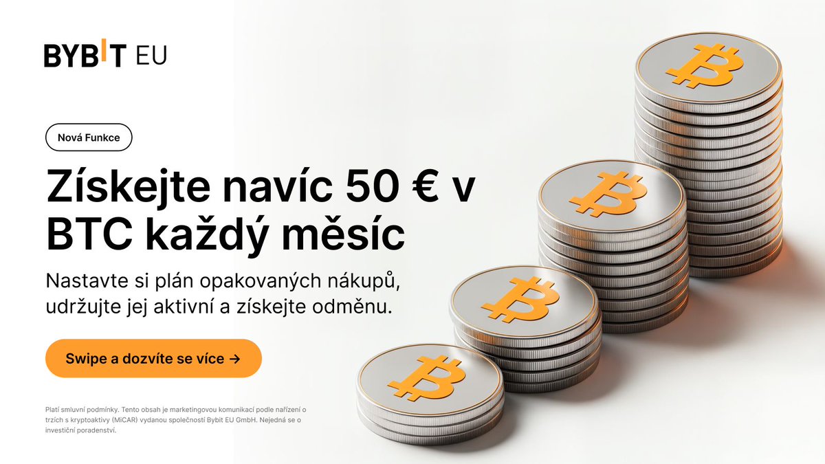 Nastavte si svůj Recurring Buy plán a získejte měsíční odměny v hodnotě několika EUR!

Nenechte si ujít odměny, které je tak snadné získat.

👉️  Více informací naleznete zde: i.bybit.eu/sFxabuf