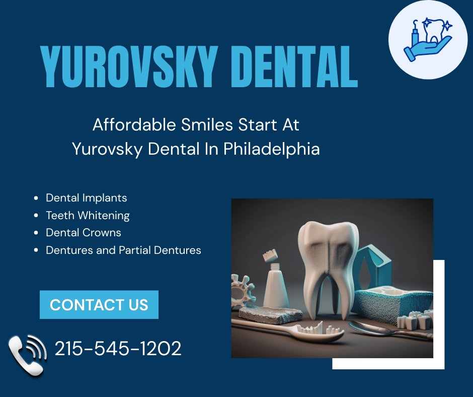 yurovskydental's tweet image. Affordable Dentist Philadelphia | 🪥🦷 Looking For Trusted And Affordable Dental Care In Philadelphia? Contact Yurovsky Dental Today To Schedule Your Appointment.
#philadelphia #dentist #affordable 
rfr.bz/t8532a7
