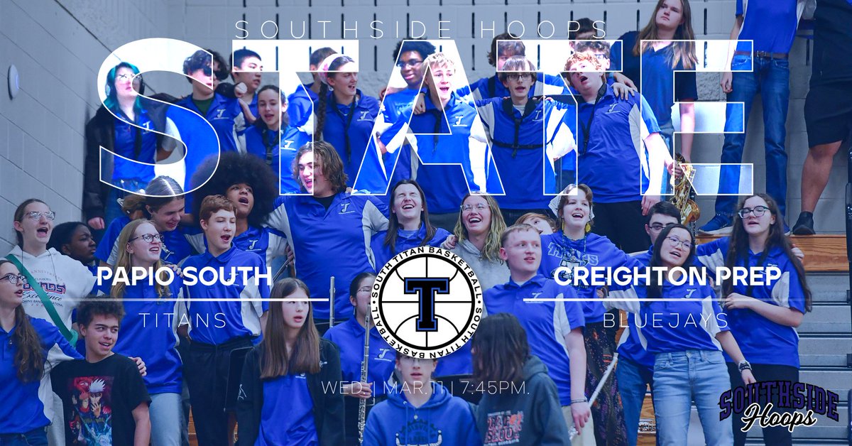 PLSbasketball's tweet photo. State Hoops at Pinnacle Bank:
WED. | MAR.11 | 7:45PM.
Papio South vs Creighton Prep
THANK YOU BAND, BLACK HOLE, CHEER &amp; DANCE https://t.co/E03PVN0h9v