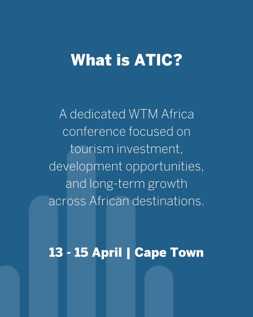 WTM_Africa's tweet image. The Africa Tourism Investment Conference (ATIC) forms part of the WTM Africa 2026 programme, bringing together investors, developers, destinations, and decision-makers.

Explore the programme and register to attend WTM Africa 2026: register.atwconnect.com/register 

#WTMAfrica #ATIC