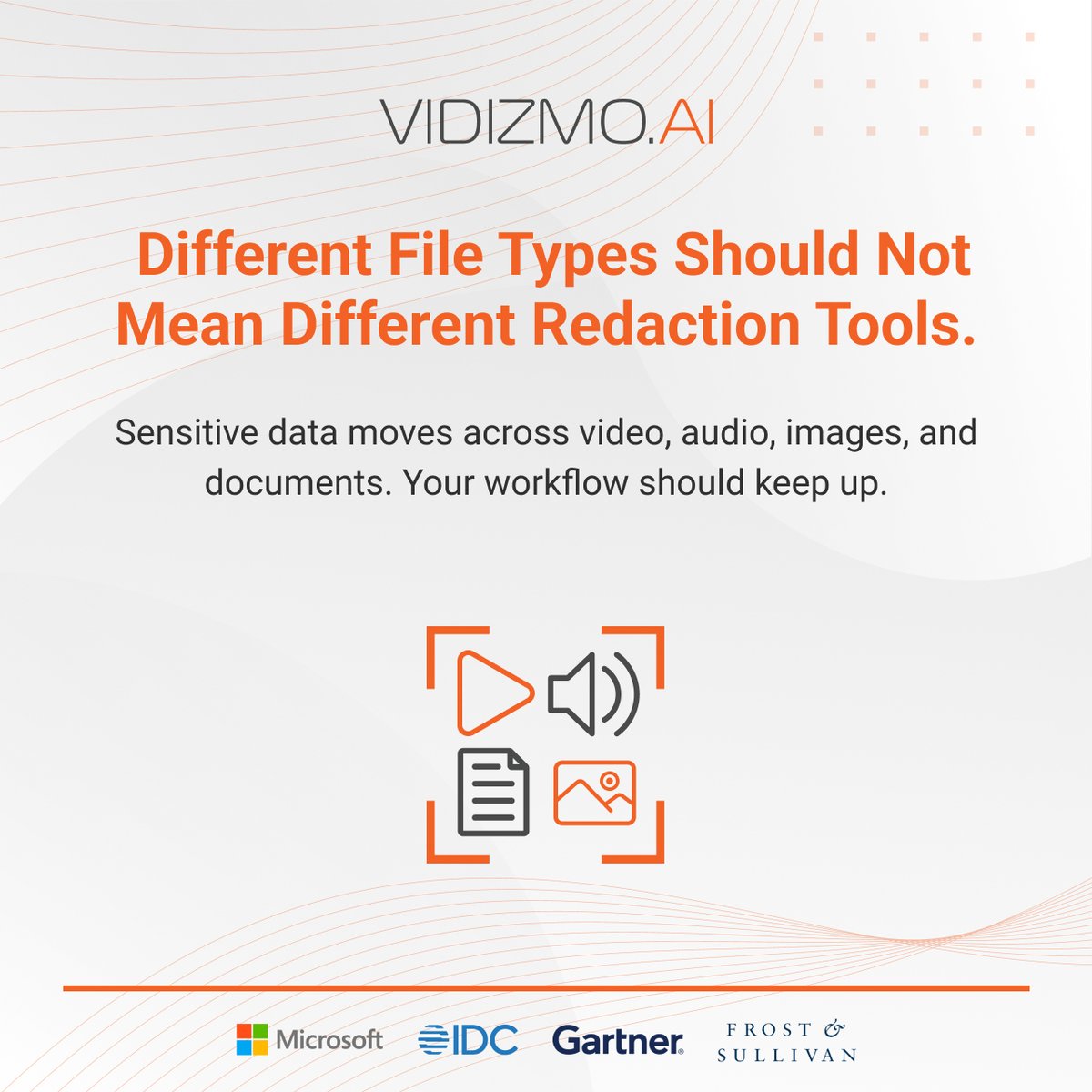 VIDIZMO Redactor handles video, audio, images, and documents within a single platform, removing the need for separate tools across different media types. Whether the file is a dashcam recording, a clinical trial interview, a legal deposition, or a scanned intake form, redaction