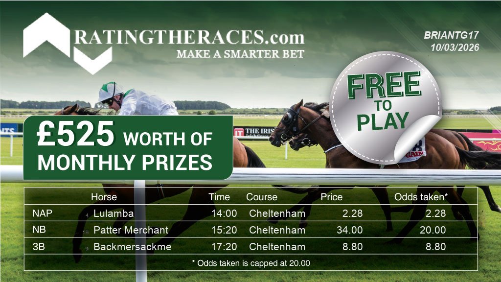 My selections for the <a href="/RatingTheRaces/">RatingTheRaces</a> NAP Comp are in!

Lulamba @ 14:00
Patter Merchant @ 15:20
Backmersackme @ 17:20

FREE ENTRY. WIN PRIZES

#RTRNaps

Enter here: bit.ly/RTRTodaysRaces