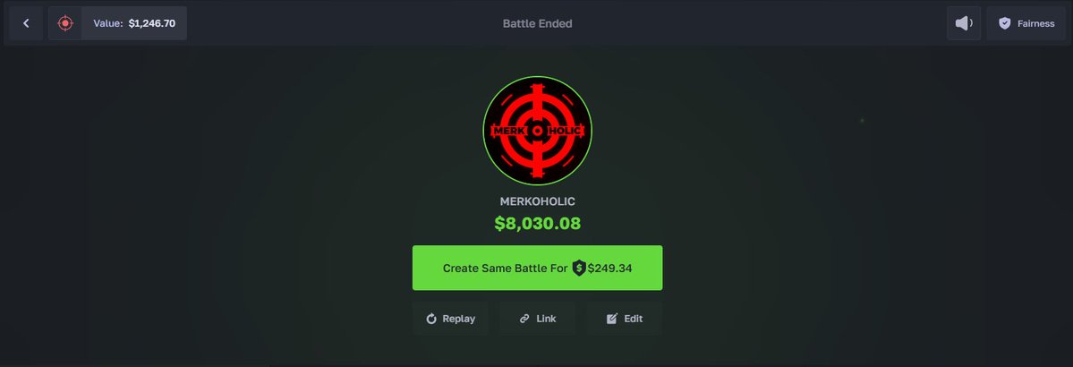 merkOholic just did a $250 battle and won $8,030 with Terminal Mode, pulling a $35,000 Cartier Retro Cigarette Box (18K Gold).

LIKE + RT 💰👇🏻
