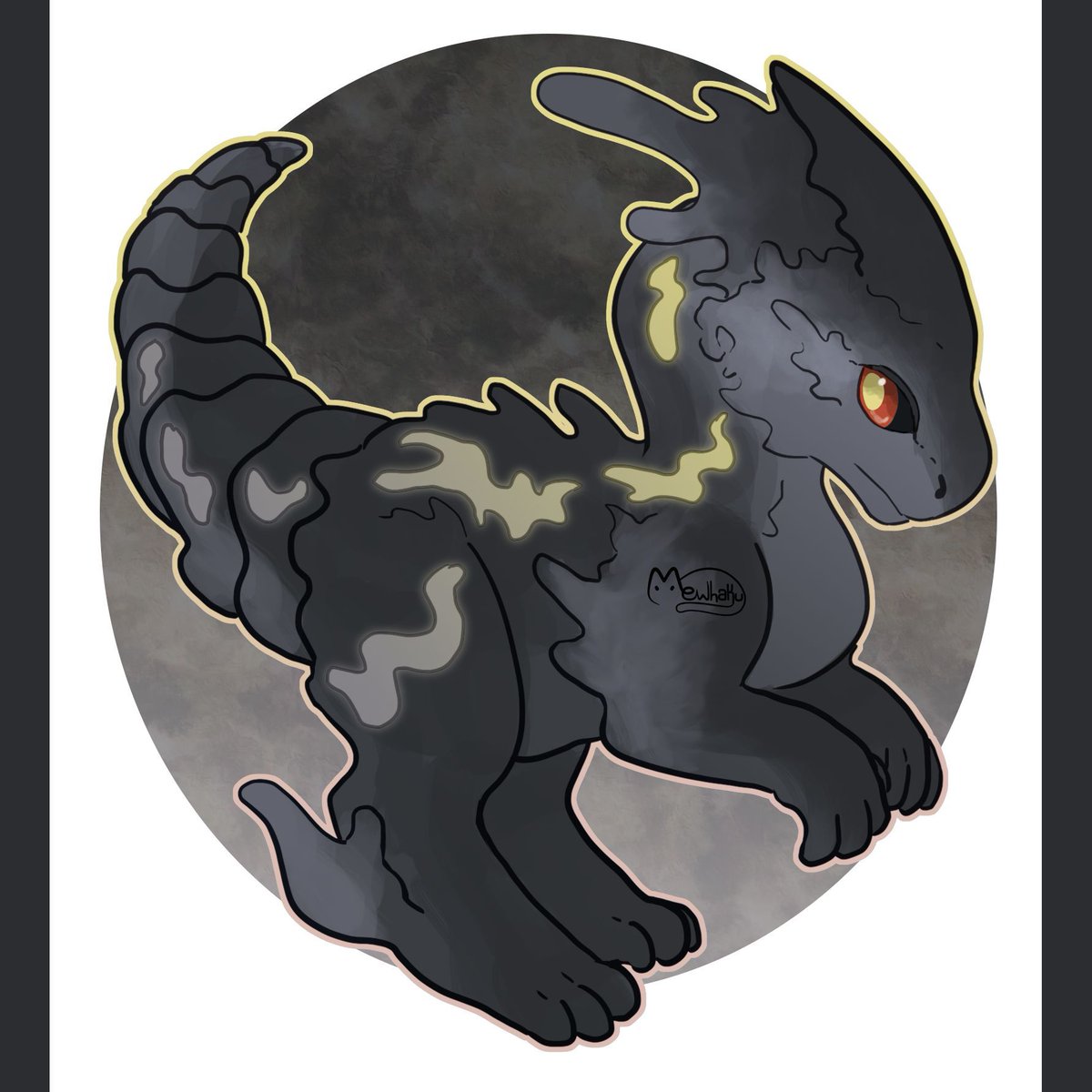 thecatscache's tweet photo. cardd/com info in bio! A Paralogos adoptable - Gloom - inspired by the Pokemon Marshadow! #fantasyart #fantasyartwork #oc #character #worldoflingua #lingua #closedspecies #lorekeeper #arpg #pokemon #dinosaur #paralogos #parasaur https://t.co/zbB1AbMPFG