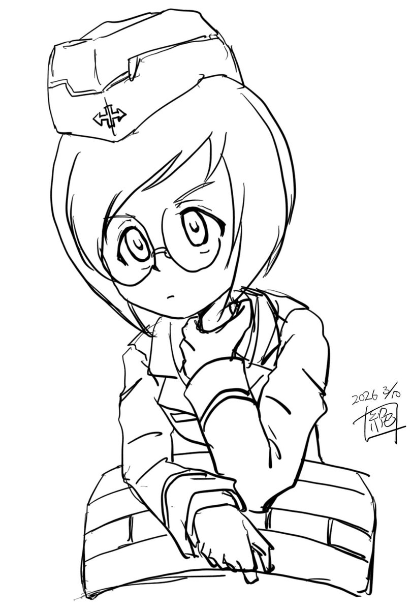 本日は各学校にいると言われている謎の眼鏡っ子
黒森峰のゲスメ…ゲフンゲフン  事 #勝矢メグ生誕祭 であります‼︎
お誕生日おめでとうをございます!
なんとか今日中に描けた…
線画やけど…
割と好きなキャラなので今度も出て欲しい…
色んな意味でネ…‼︎ 