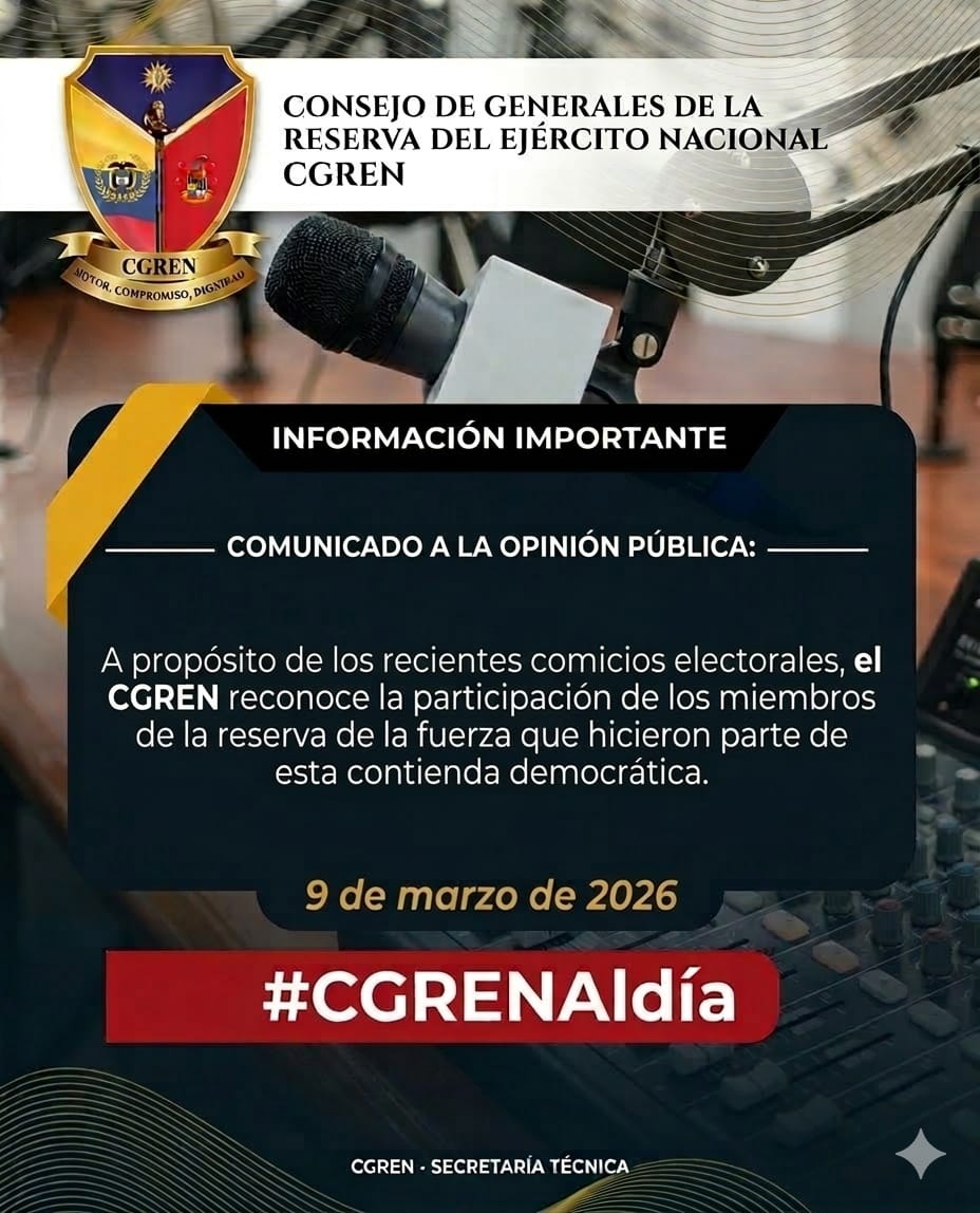 A los miembros de la Reserva de la Fuerza Pública que participaron como candidatos en las elecciones al Congreso 2026, nuestro reconocimiento por su compromiso con Colombia y la democracia. 🇨🇴
Lee el comunicado en: consejodegenerales.com/noticias/el-co…

#CGREN #ReservaActiva
