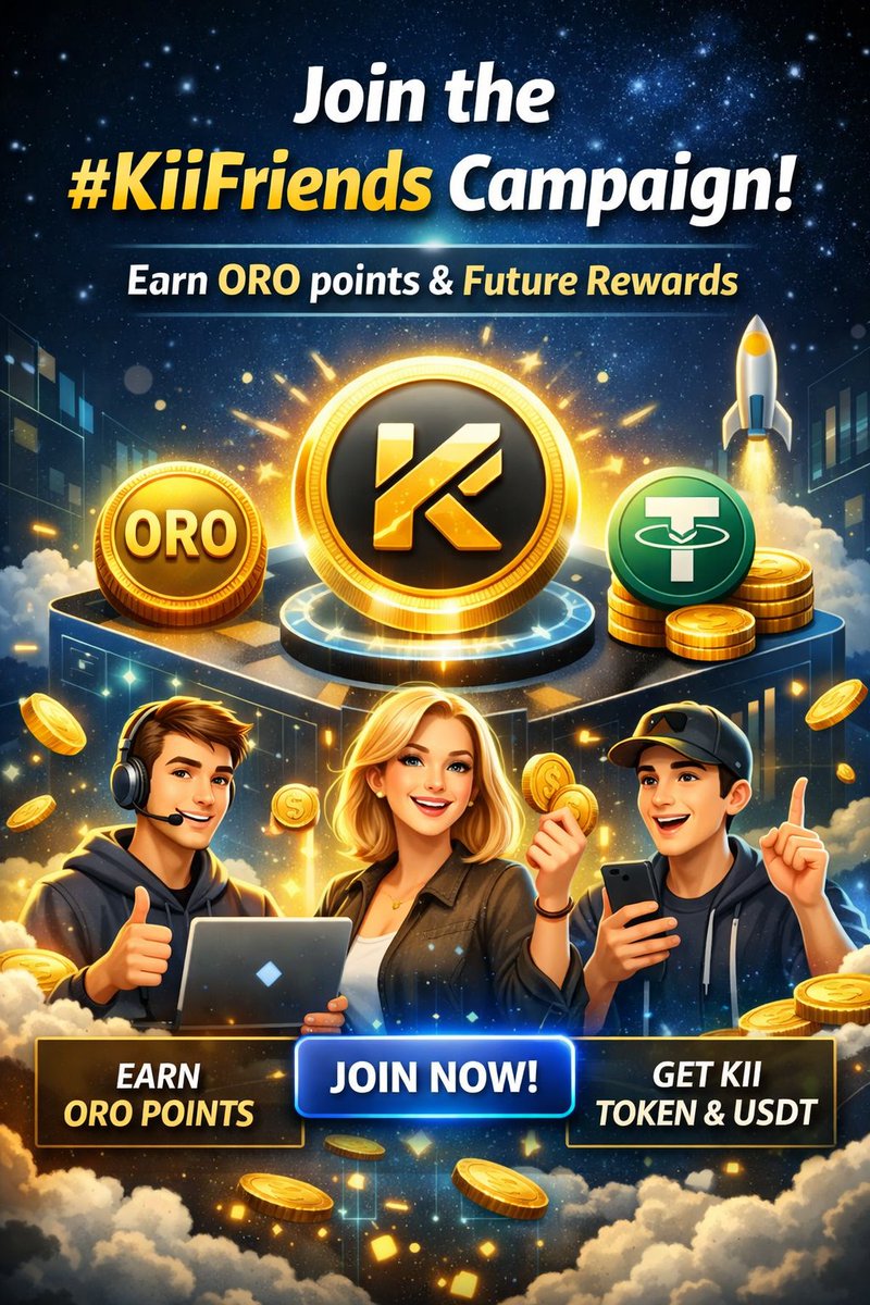 Join the #KiiFriends campaign with <a href="/KiiChainio/">KiiChain</a> 🚀

Invite friends and earn ORO points — later converted into the future KiiChain token + USDT. A simple way to get in early and grow with the ecosystem.
Join here: discord.gg/BsjdE9mvX7
<a href="/KiiChainio/">KiiChain</a>