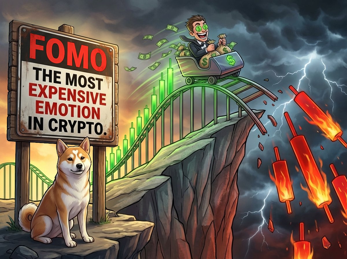 MENTAL HEALTH IN CRYPTO. PART 2.

Most memecoin losses start with the same thought:
“What if I miss it?”

⚠️ FOMO - The Most Expensive Emotion in Crypto.

You open X and see the same memecoin everywhere. Green candles, profit screenshots, people shouting “THIS IS GOING TO $1B.”