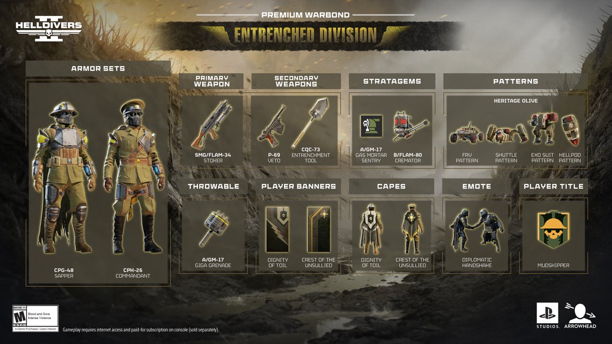 Entrenched Division highlights include: Primary: SMG/FLAM-34 Stoker ...