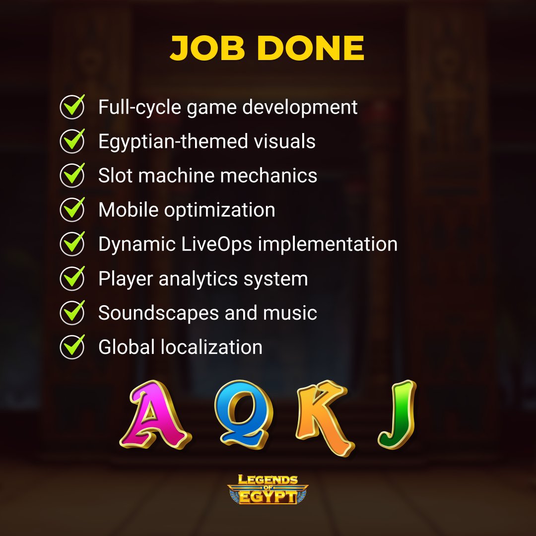 WhimsyGamesDev's tweet photo. What happens in Egypt… stays in Egypt. 

Until you hit a big win 🎰 Legends of Egypt 📷 — our case. From pyramids to scarabs — every detail built for flow &amp; fun.  Pharaohs would spin this 📷 

👉https://t.co/21VT8zslFx

#GameDev #SocialCasino #WhimsyGames https://t.co/ya46Yj1ViS