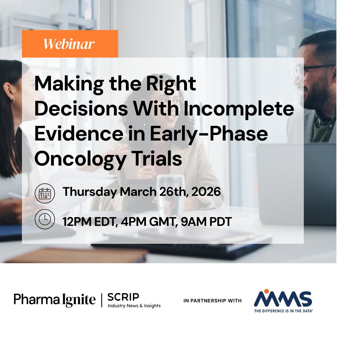 PharmaIgnite's tweet photo. Early-phase oncology decisions can’t wait for perfect data. 
This webinar explores how teams interpret emerging signals, manage uncertainty, and move forward responsibly during study conduct.  

Register now: https://t.co/9WK1Dcvgzj https://t.co/OP4sC15DZ7