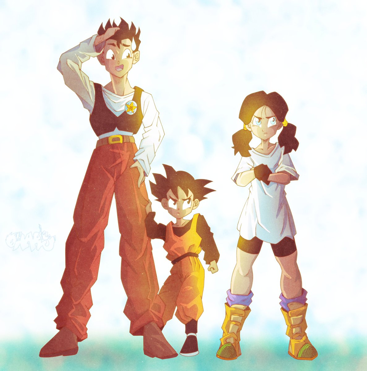 #Videl #SonGohan #SonGoten #DragonBall #fanart #anime #manga #art #drawing #illustrationart