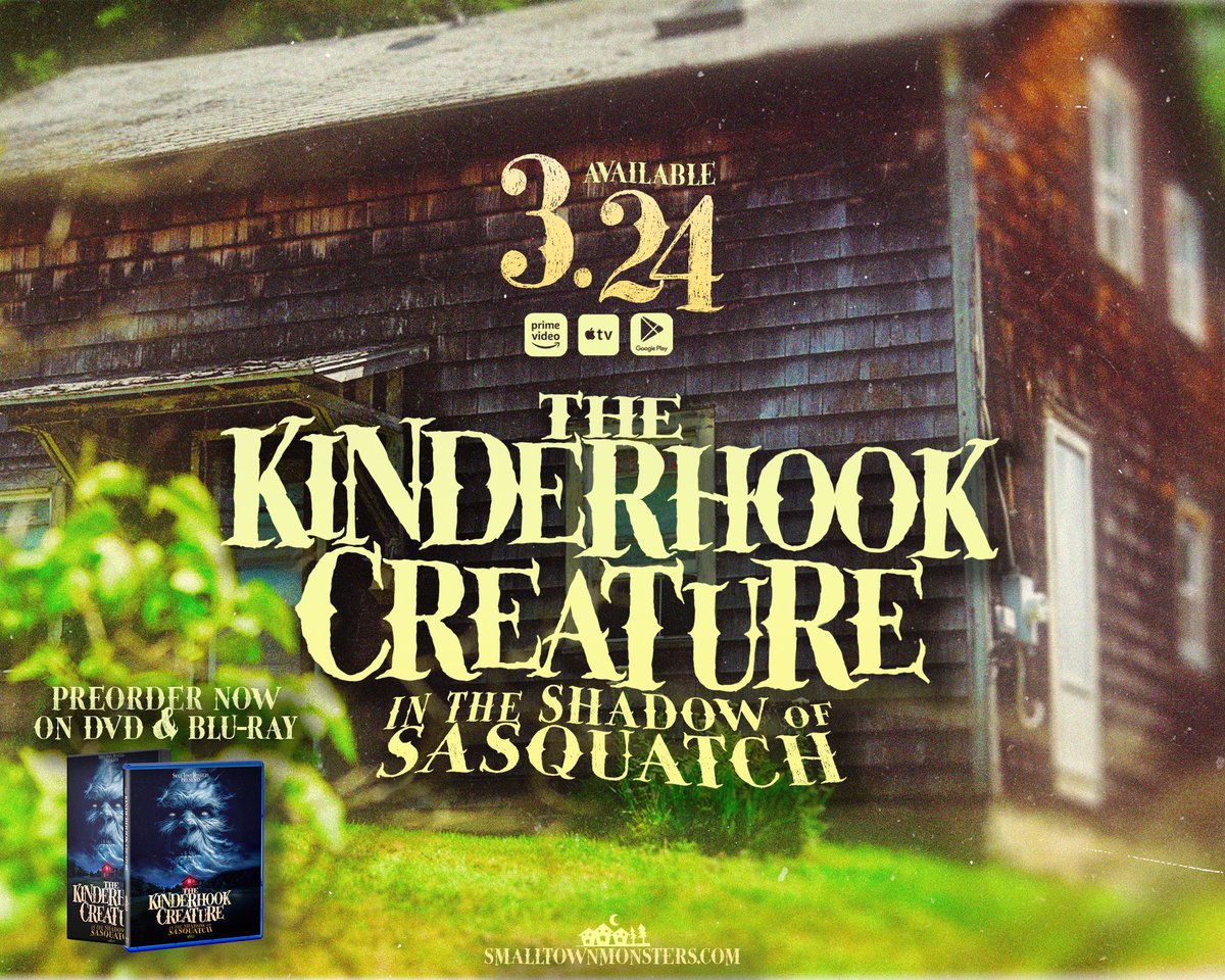 SmlTownMonsters's tweet image. Some places hold stories that never quite fade, the kind that linger and make you pause when the sun goes down.

The Kinderhook Creature: In the Shadow of Sasquatch arrives March 24. Preorder now on DVD &amp;amp; Blu-ray at SmallTownMonsters.com. 

#monsters #documentary #kinderhook