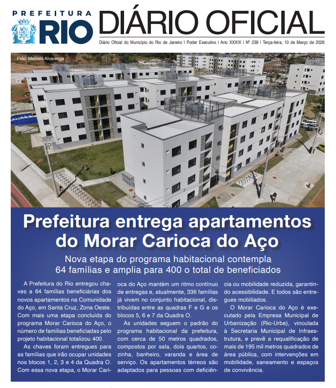 DIÁRIO OFICIAL | Na edição de hoje (10/3), há convocações para assistente administrativo (49/2025), médico (editais 96 e 97) e  IVISA-Rio (026). 

Acesse o D.O diariamente para saber sobre convocações, resultados e demais etapas dos processos seletivos.  

doweb.rio.rj.gov.br