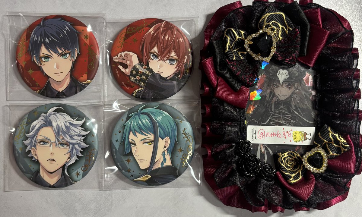 ツイステ ブレイジングジュエル 缶バッジ オーロラカード フロイド