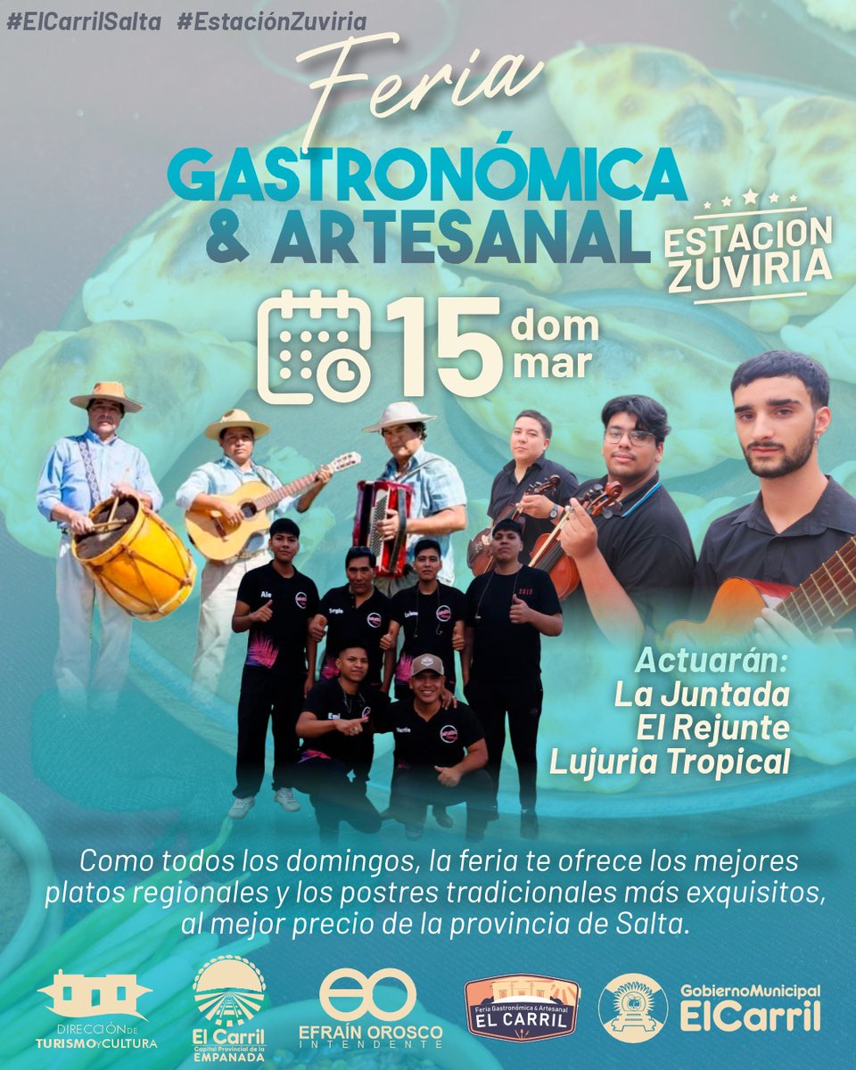 Como todos los domingos, la feria en #ElCarril ofrecerá una amplia variedad de platos regionales, comidas tradicionales y exquisitos postres, elaborados por emprendedores y feriantes de la región, un espacio de encuentro para disfrutar en familia
+info elcarril.com.ar