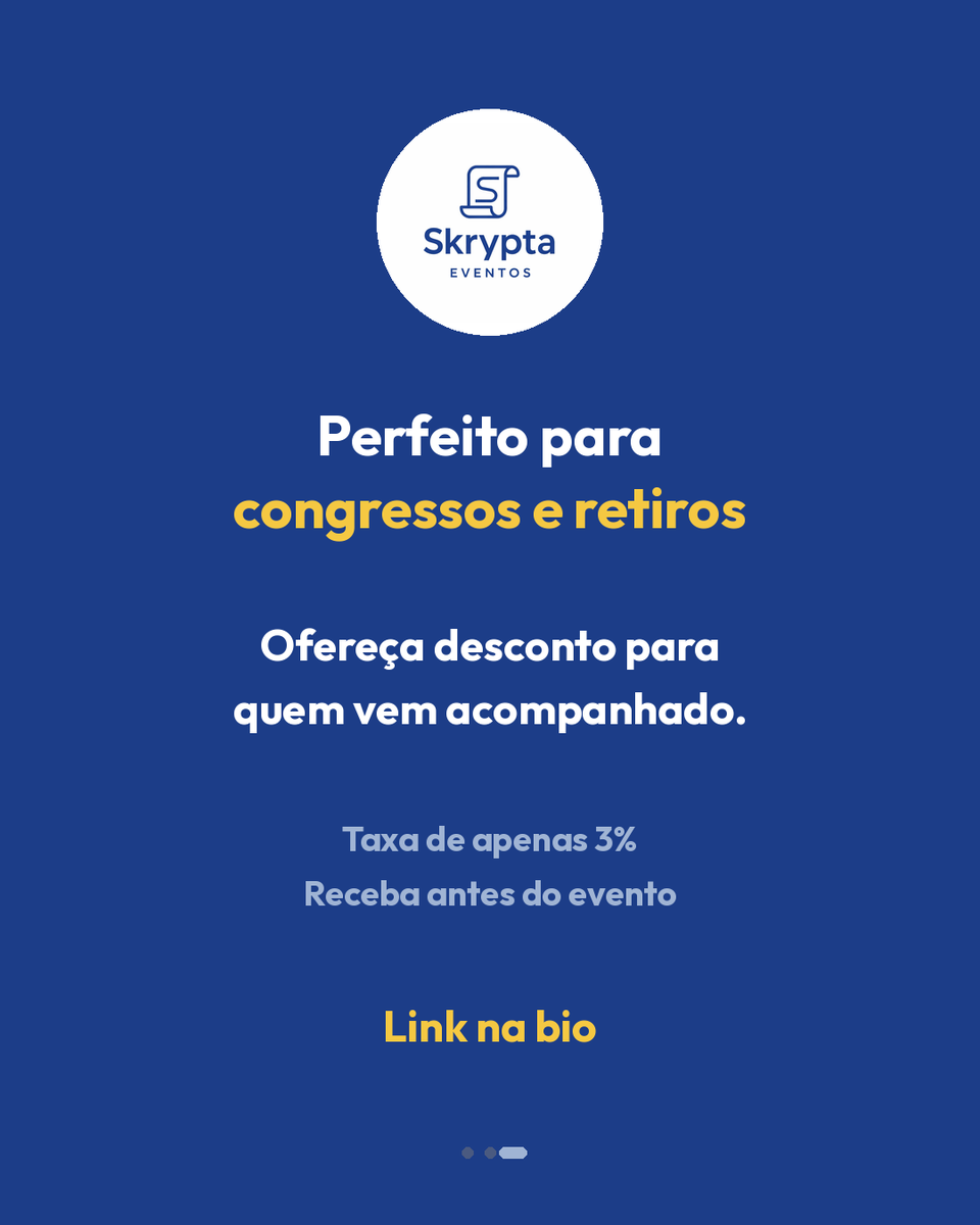 skryptaeventos's tweet photo. Nem todo ingresso precisa ser para apenas uma pessoa.

Com o Skrypta, sua igreja pode criar ingressos pensados para a realidade dos eventos cristãos:

👫 Casadinha
👥 Grupos
👨‍👩‍👧‍👦 Famílias

#EventosCristãos #EventosDeIgreja #GestãoDeEventos #Skrypta #CongressoCristão https://t.co/4wZG1eR7TJ