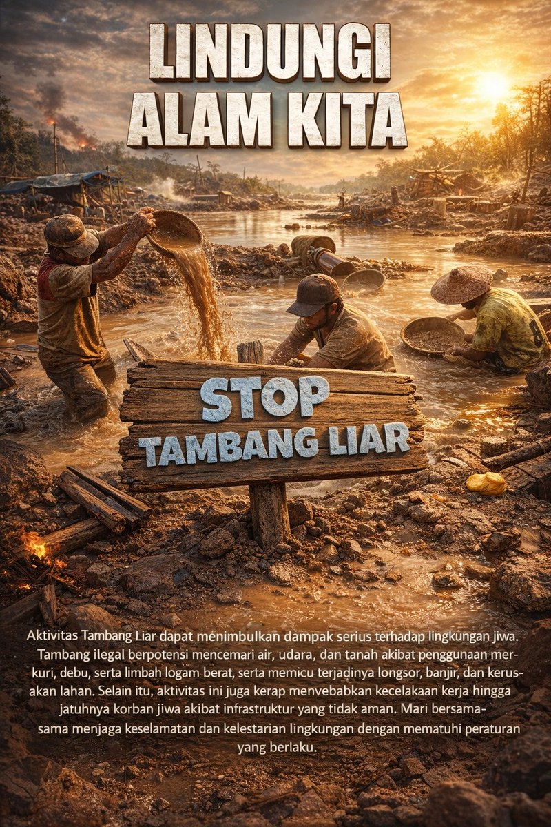 AndreBayuDyk's tweet photo. Alam adalah warisan untuk generasi mendatang.
Hentikan tambang liar dan jaga kelestarian lingkungan kita. 🌏 https://t.co/84QJsLn07S