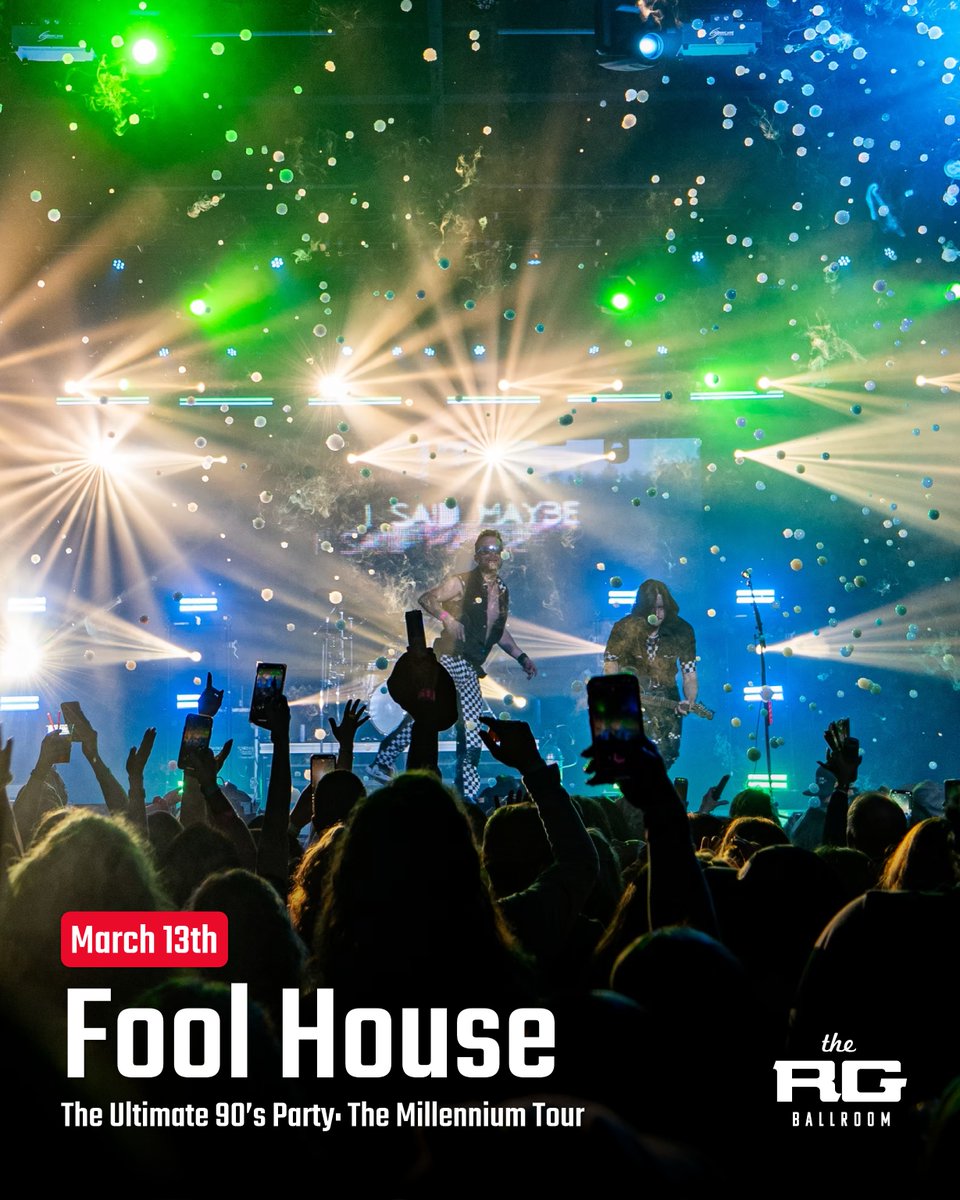 Fool House - The Ultimate 90's Party: The Millennium Tour is coming to the Roof Garden this Friday, March 13th!

Get your tickets: roofgardenballroom.com.