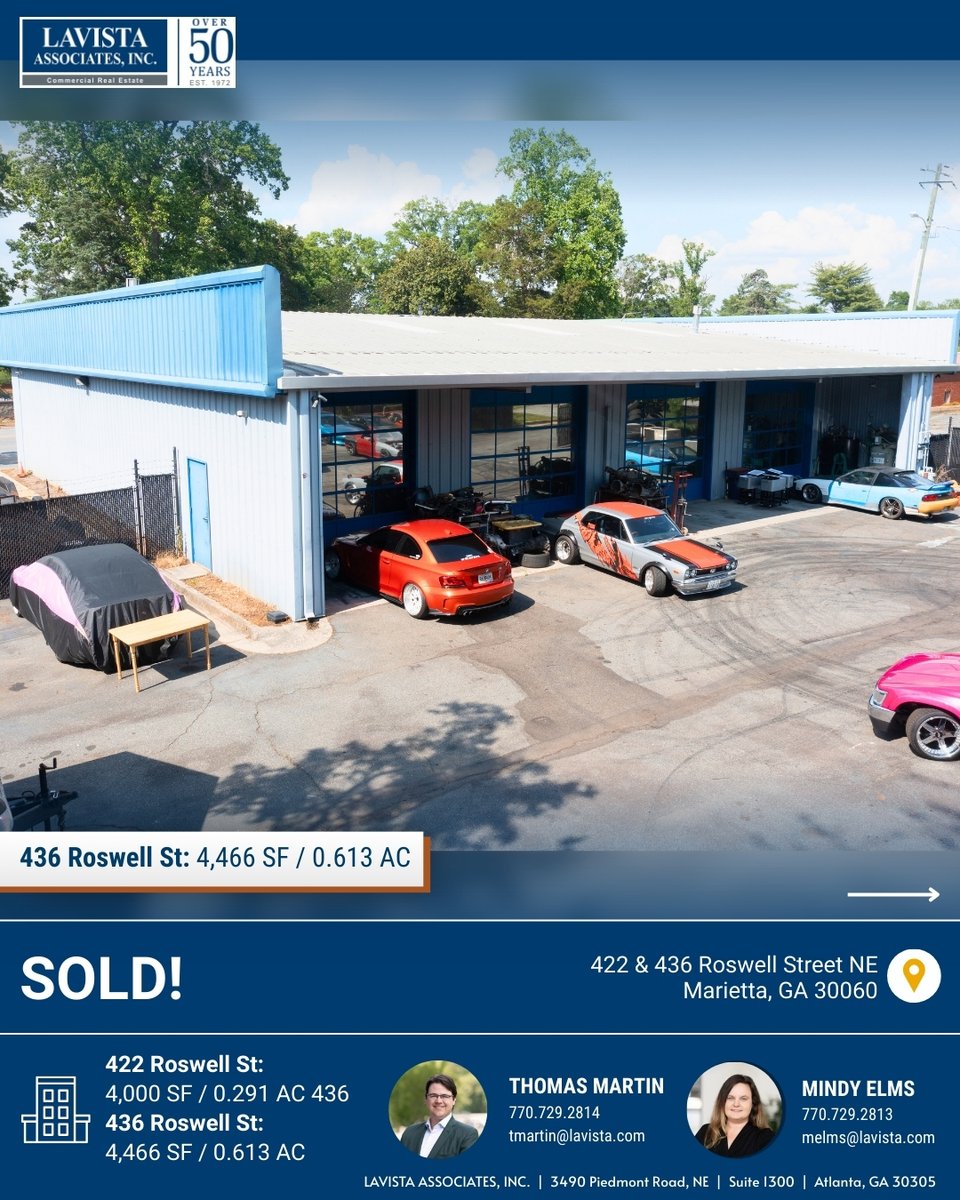 Sold: 8,466± SF Multi-Building Portfolio | Marietta, GA 

Congratulations to Thomas Martin and Mindy Elms on the successful sale of 422 &amp; 436 Roswell Street NE! This unique two-building owner/user opportunity is located just a short walk from the historic Marietta Square. 

•422