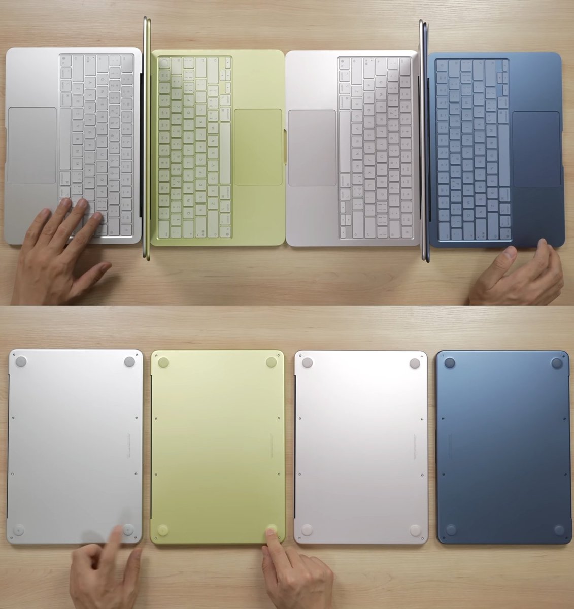 Cartidise's tweet photo. Apple really said let’s color-match everything with the MacBook Neo

> the “hello” pull tabs
> the Apple logo
> setup screen
> folders and system theme 
> the inside of the USB-C port
> speaker grille 
> rubber feet
> Magic Keyboard https://t.co/wE0I0mFm9Y