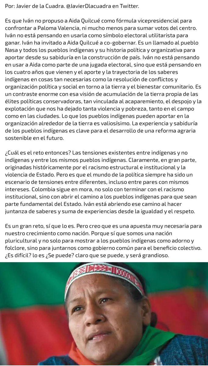 <a href="/JavierDlacuadra/">Javier de la Cuadra</a> Me gustó mucho y lo compartí en Facebook.